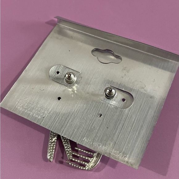 Silver Hair Comb and Scissors Earring Set - Picture 3 of 3